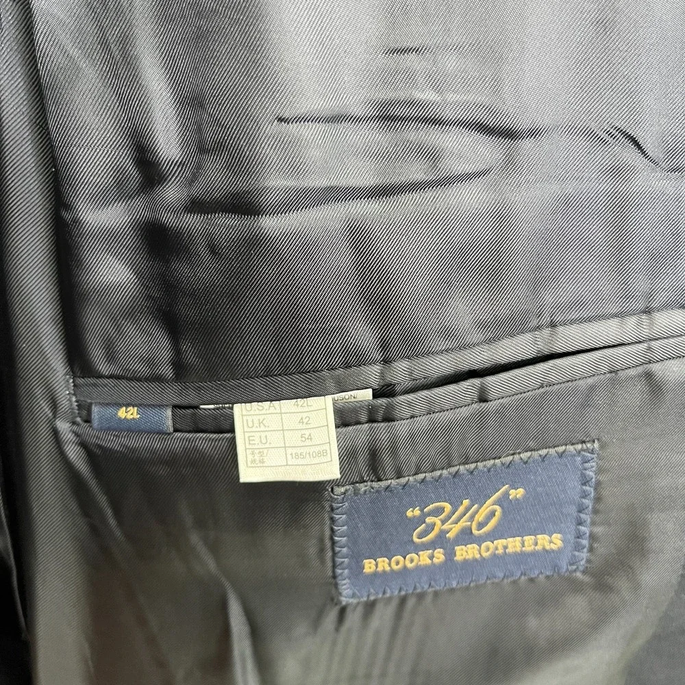 Brooks‎ Brothers 346 Blazer Mens 42L Sheep Gold Button Quiet Luxury Sport Coat